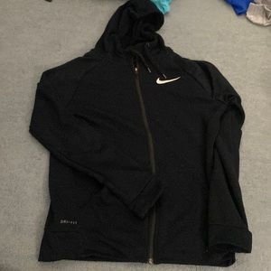 Black nike zip up jacket with hood